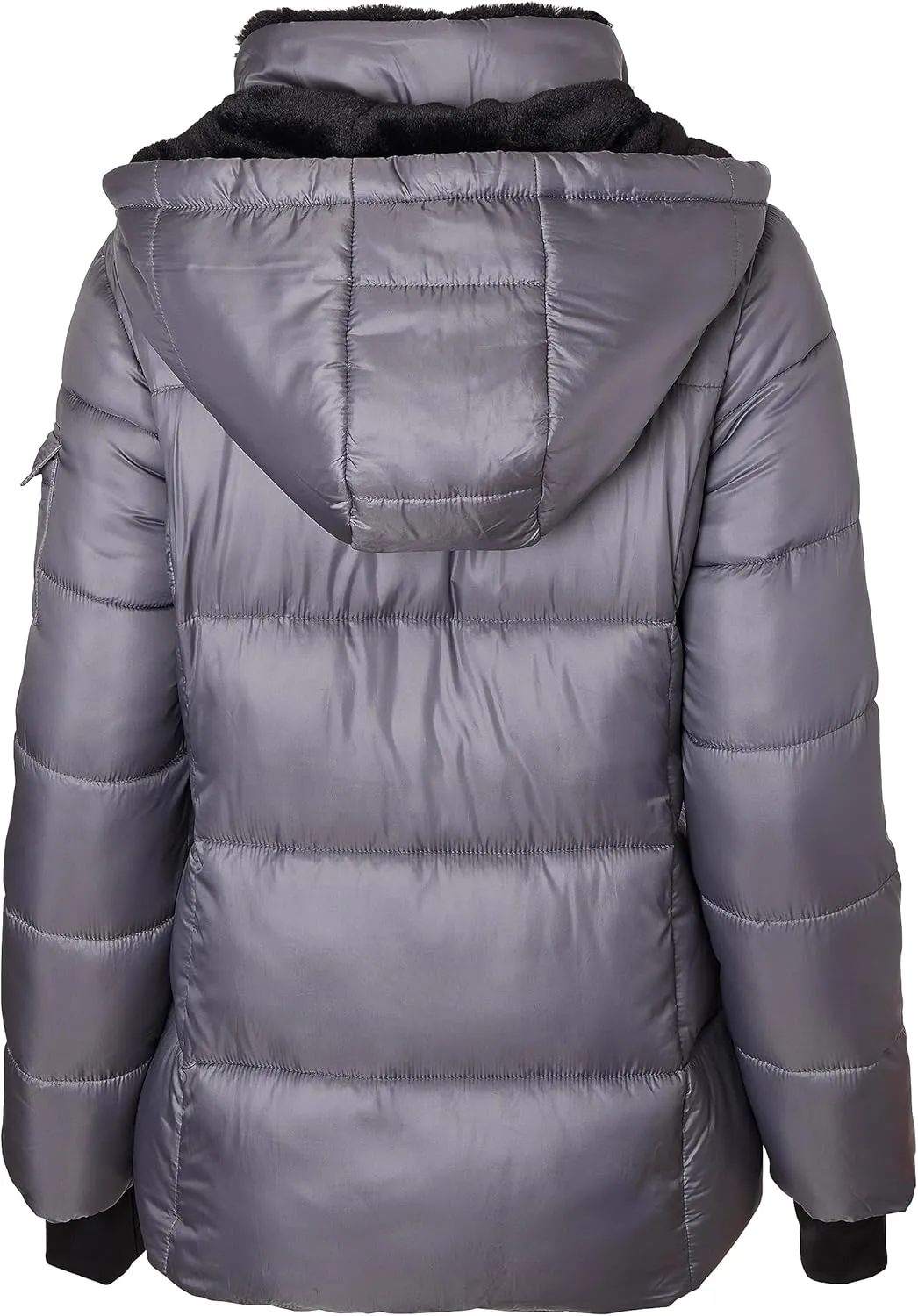 Sportoli Womens Winter Coat Hooded Plush Lined Quilted Warm Zip Up Puffer Jacket