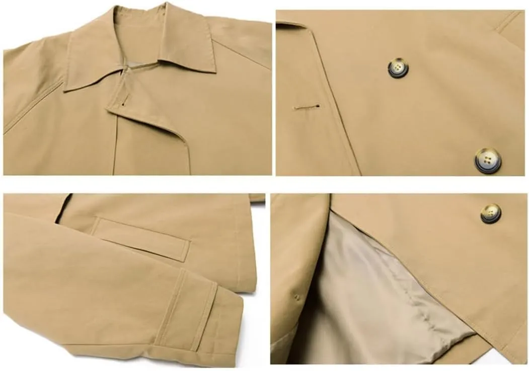 Spring Autumn Woman Trench Coat Short Jacket Double Breasted Female Trench Coat Belt Solid Overwear