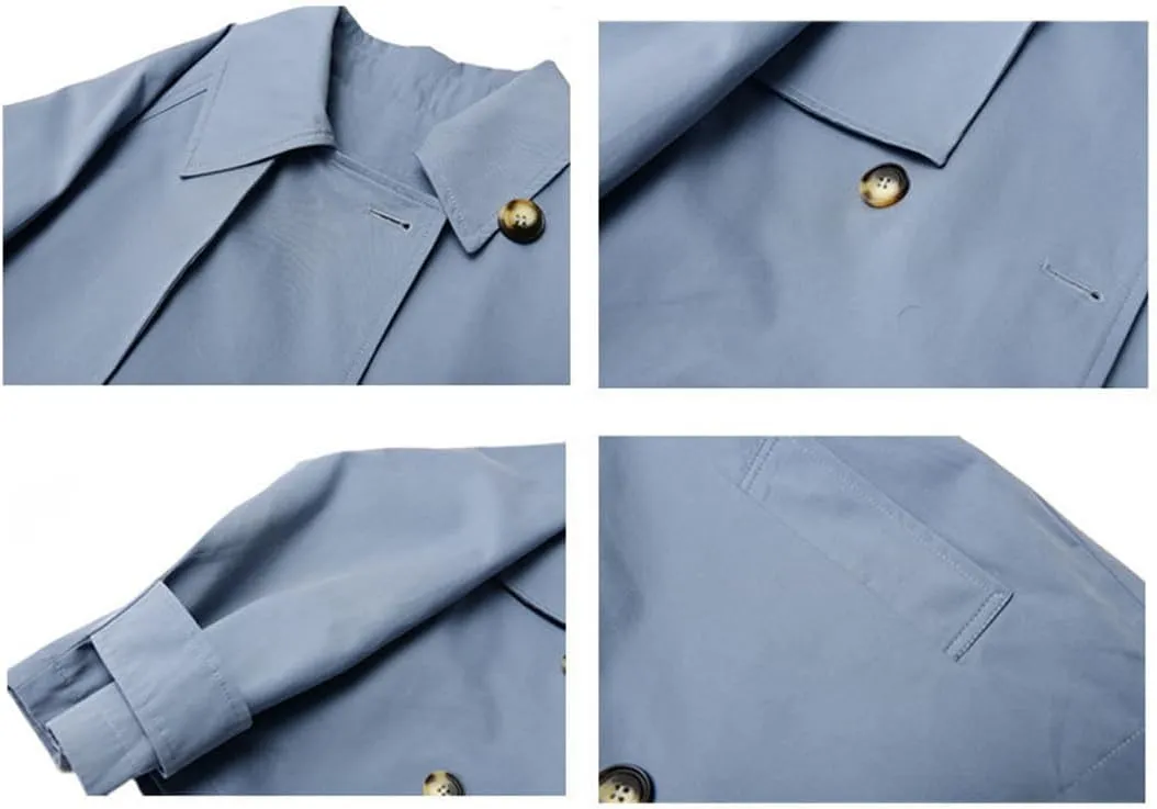 Spring Autumn Woman Trench Coat Short Jacket Double Breasted Female Trench Coat Belt Solid Overwear