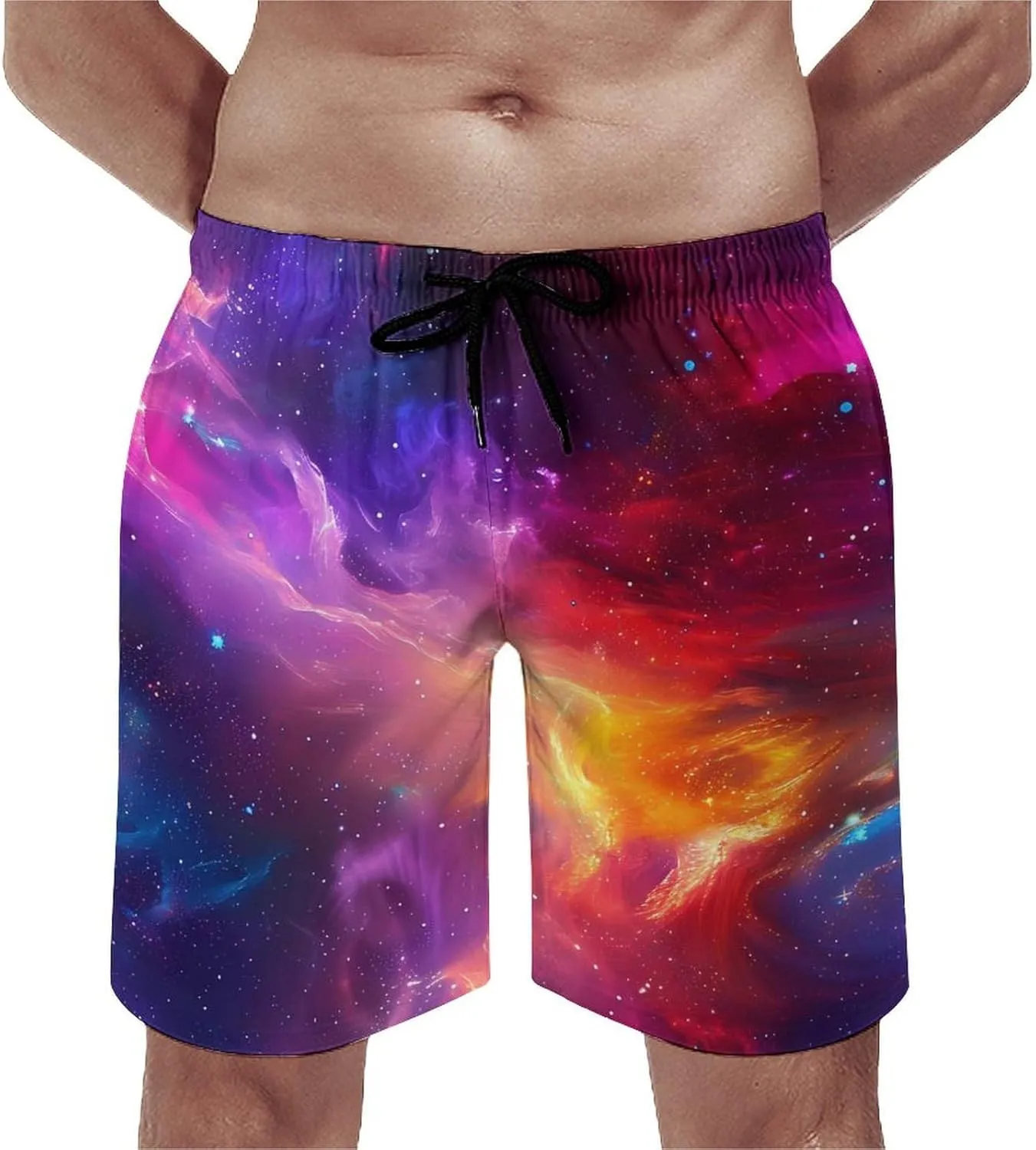 Starry Night Men's Swim Trunks Quick Dry Board Shorts Breathable Summer Beach Shorts Bathing Suits