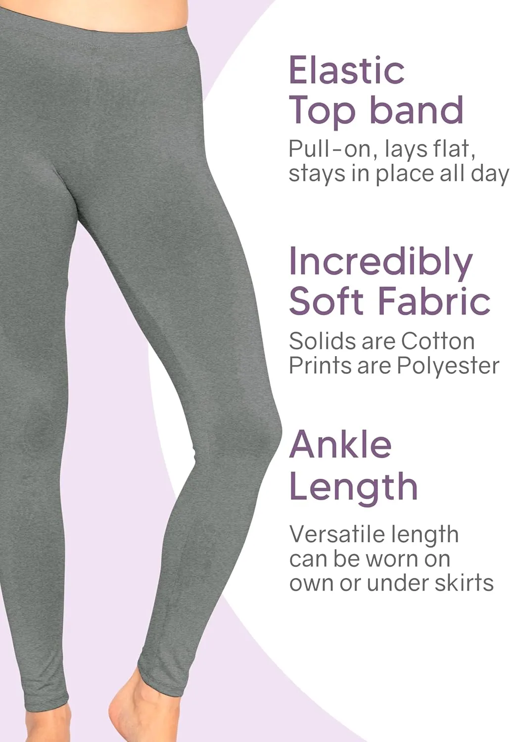 STRETCH IS COMFORT Women's and Plus Size Oh So Soft Full and Knee Length Leggings | Basic Essentials | Small to 7X