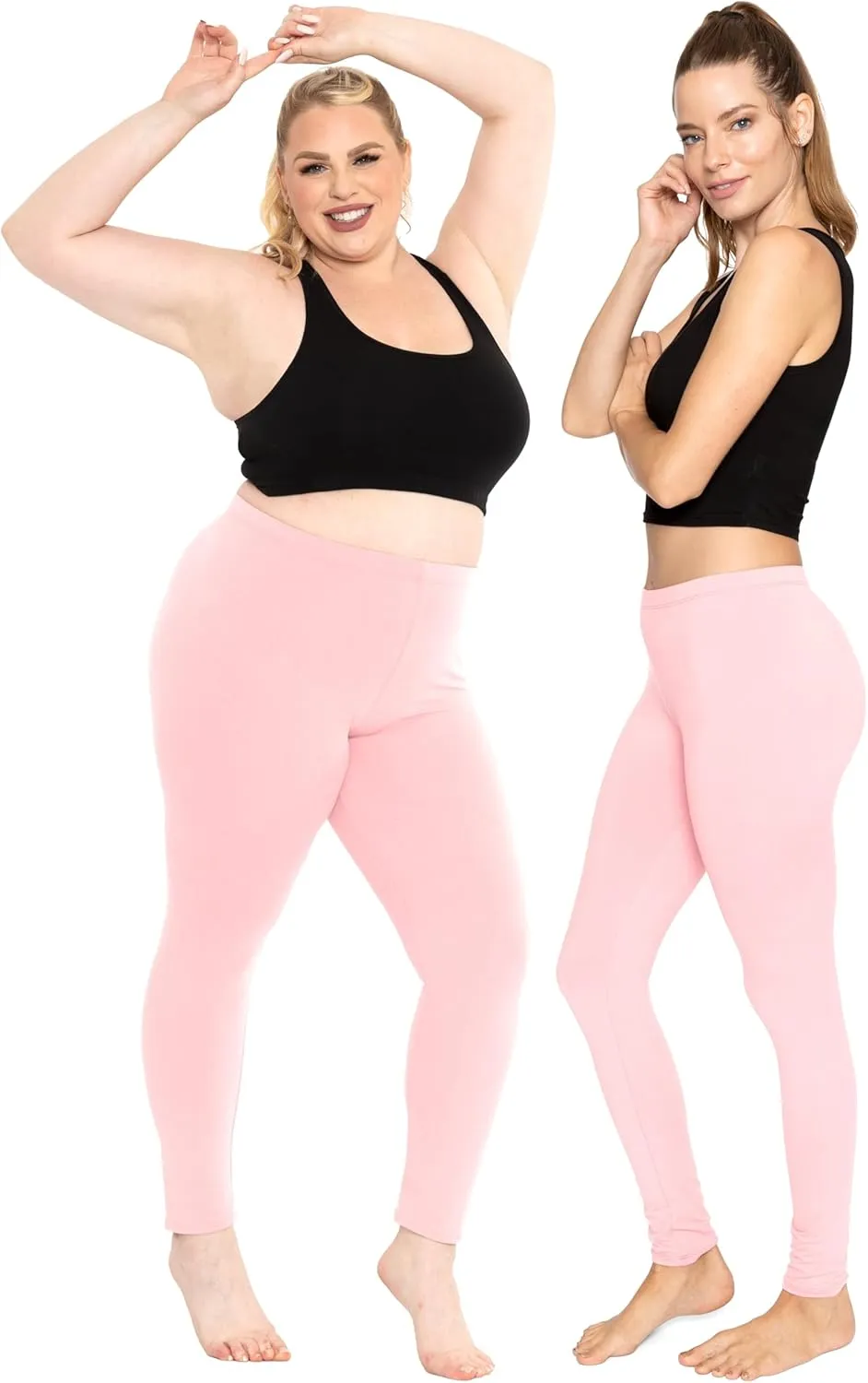 STRETCH IS COMFORT Women's and Plus Size Oh So Soft Full and Knee Length Leggings | Basic Essentials | Small to 7X