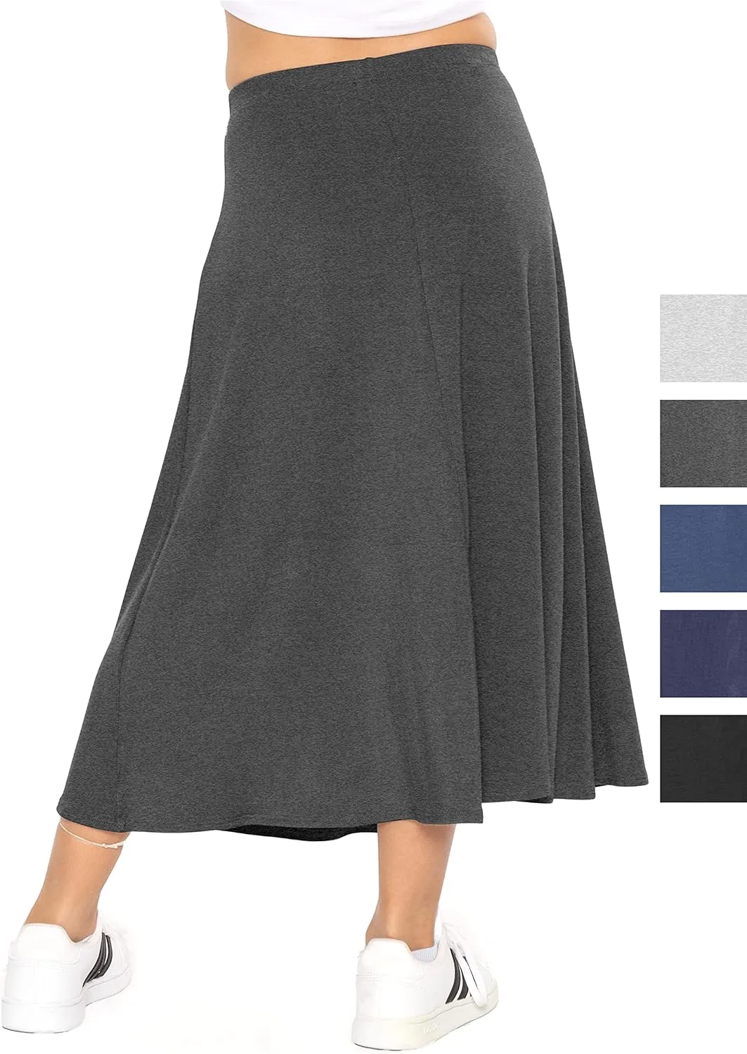 STRETCH IS COMFORT Youth Girls Flowy A-Line Skirt Knee Length and Ankle Length | Kids | Sizes 4-16