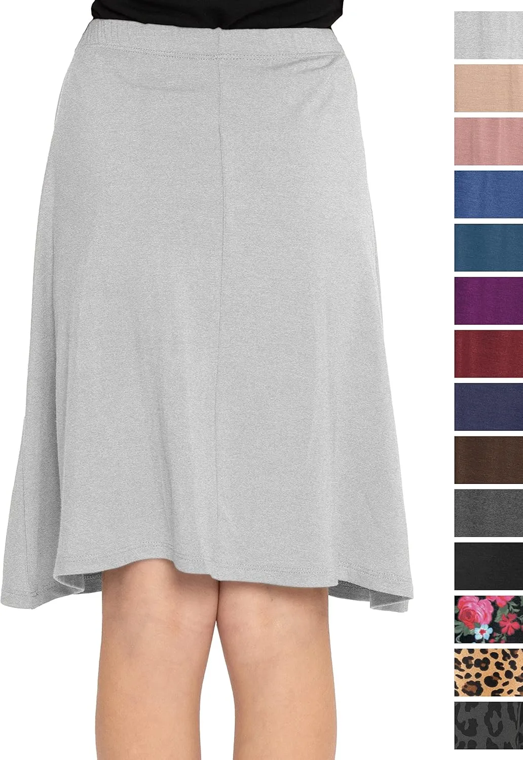 STRETCH IS COMFORT Youth Girls Flowy A-Line Skirt Knee Length and Ankle Length | Kids | Sizes 4-16