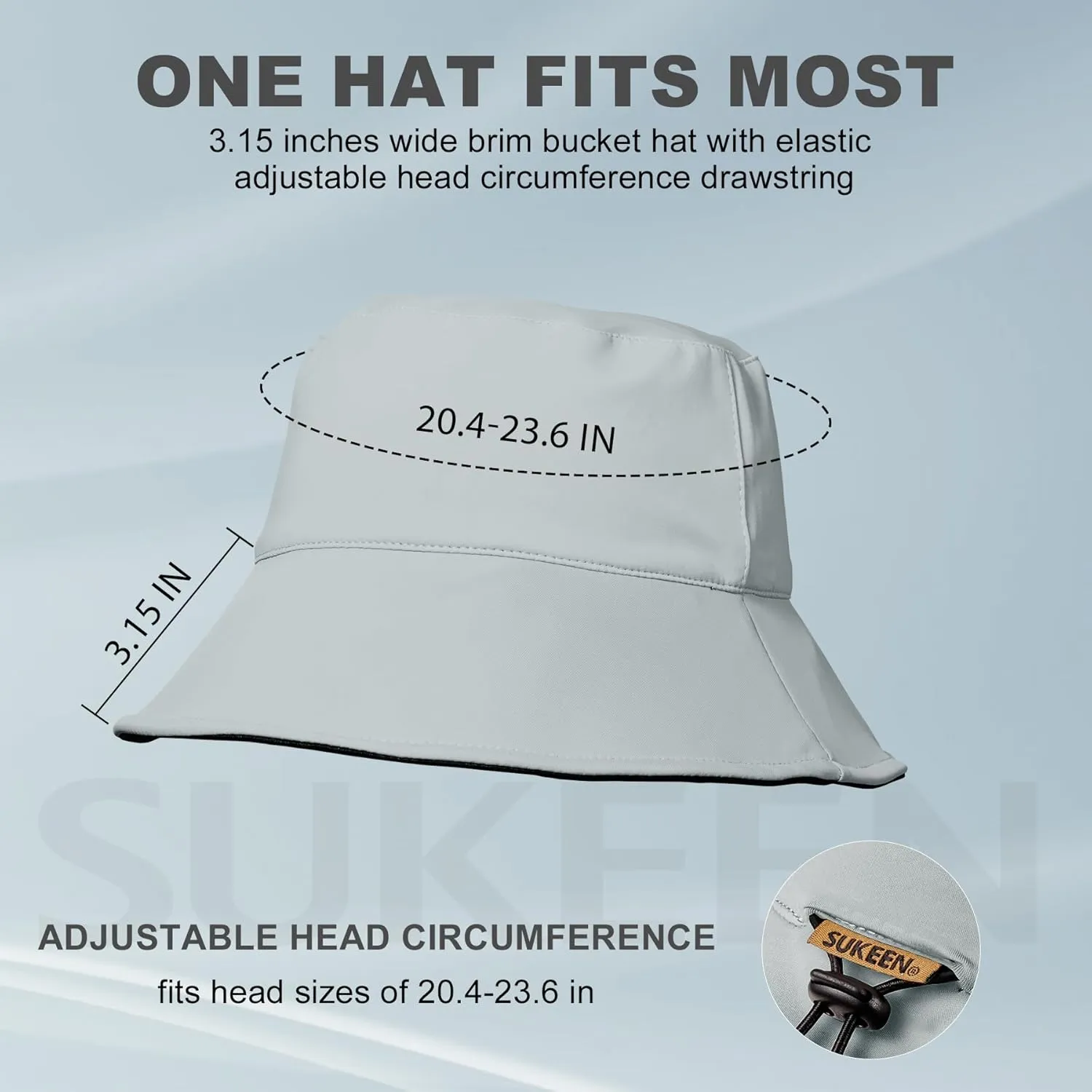 Sukeen Bucket Hat for Women Men Summer Beach Sun Hat Reversible Packable Adjustable UPF50  Cooling Hat for Hiking Fishing