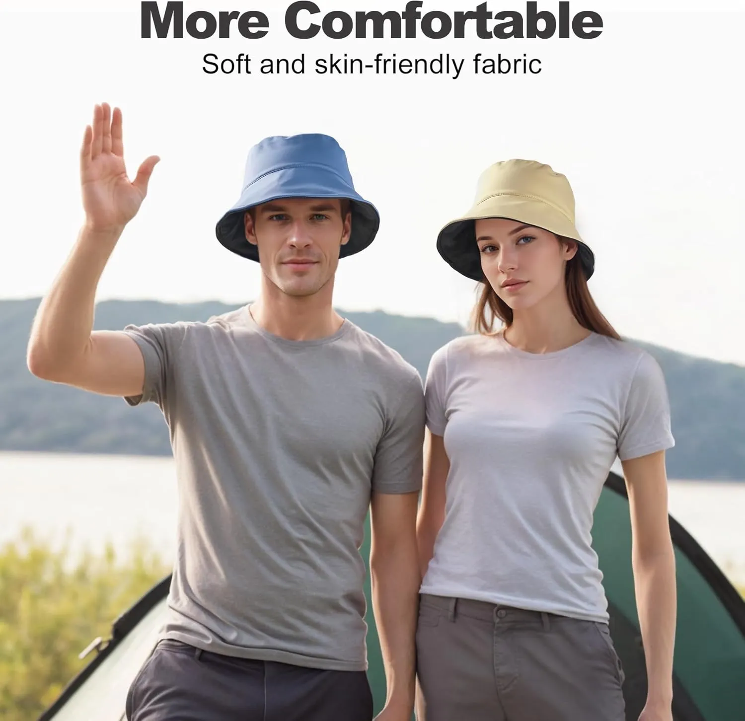 Sukeen Bucket Hat for Women Men Summer Beach Sun Hat Reversible Packable Adjustable UPF50  Cooling Hat for Hiking Fishing
