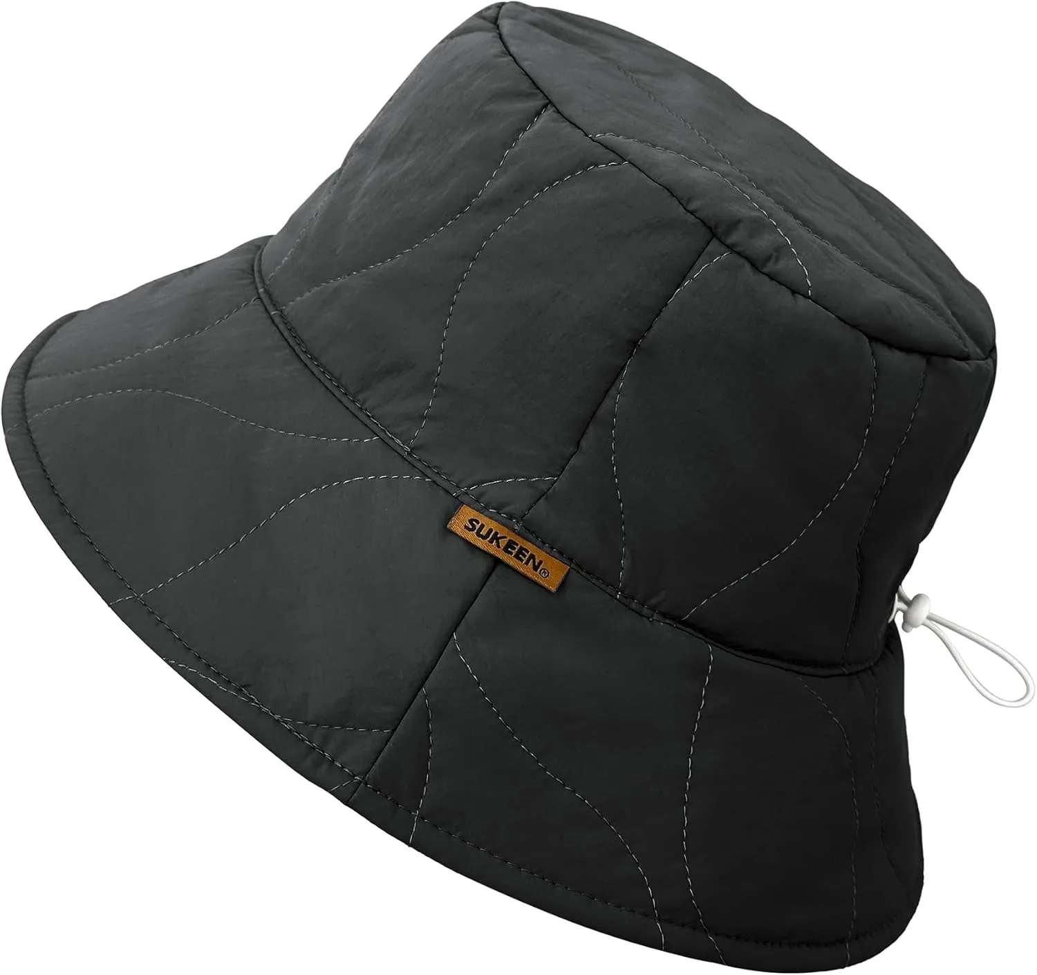 Sukeen Winter Bucket Hat Women Men Lightweight Cotton Filled Warm Hat Waterproof Adjustable Fisherman Hat for Hiking, Travel