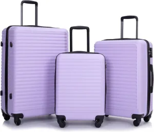 SVRCK Travel in Comfort with 3 Piece Lightweight Luggage Set, Spinner Wheels, Adjustable Handle, Lavender Purple