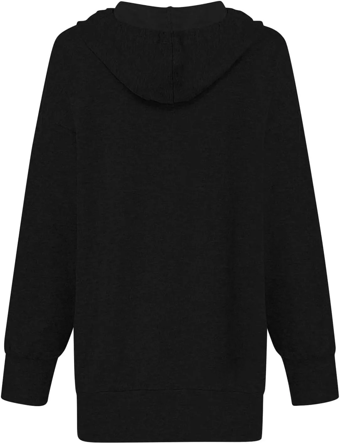 Sweatshirt for Women Fall Jacket Oversized Casual Zip Up Drawstring Hoodie w Pockets Long Sleeve Solid Outerwear Tops
