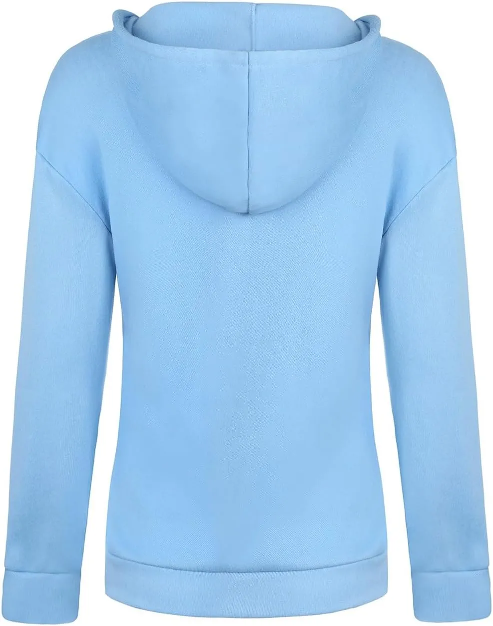 Sweatshirt for Women Fall Jacket Oversized Casual Zip Up Drawstring Hoodie w Pockets Long Sleeve Solid Outerwear Tops