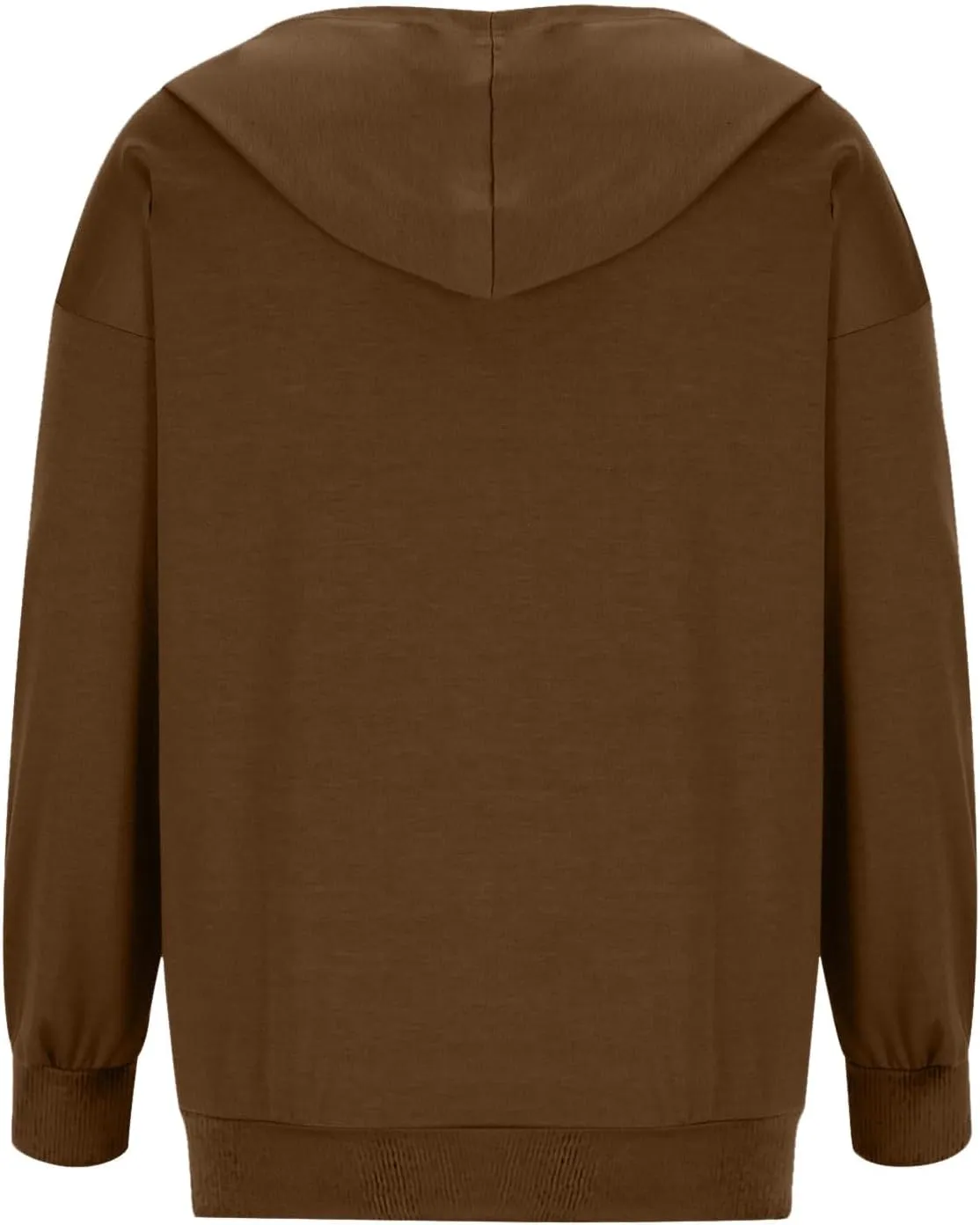 Sweatshirt for Women Fall Jacket Oversized Casual Zip Up Drawstring Hoodie w Pockets Long Sleeve Solid Outerwear Tops