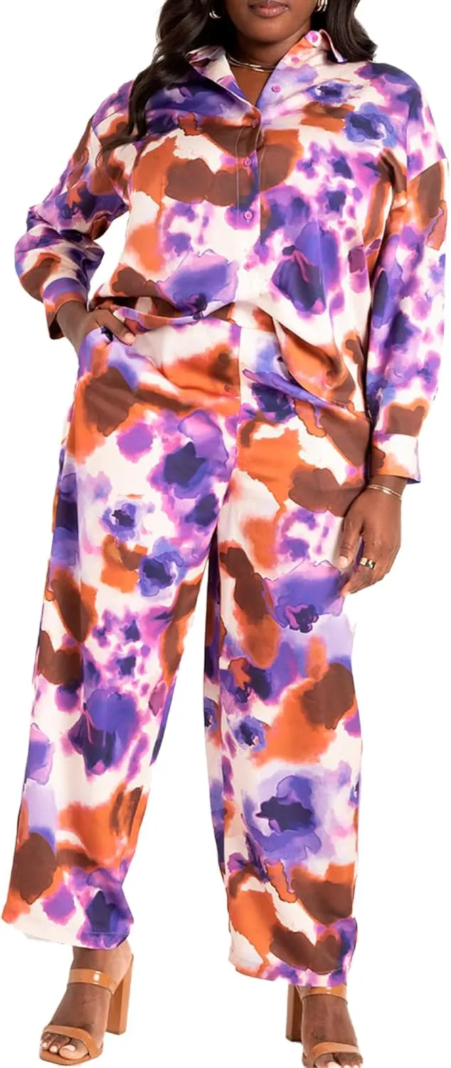 Swim 365 Women's Plus Size Colorblock Fit-and-Flare Swim Dress
