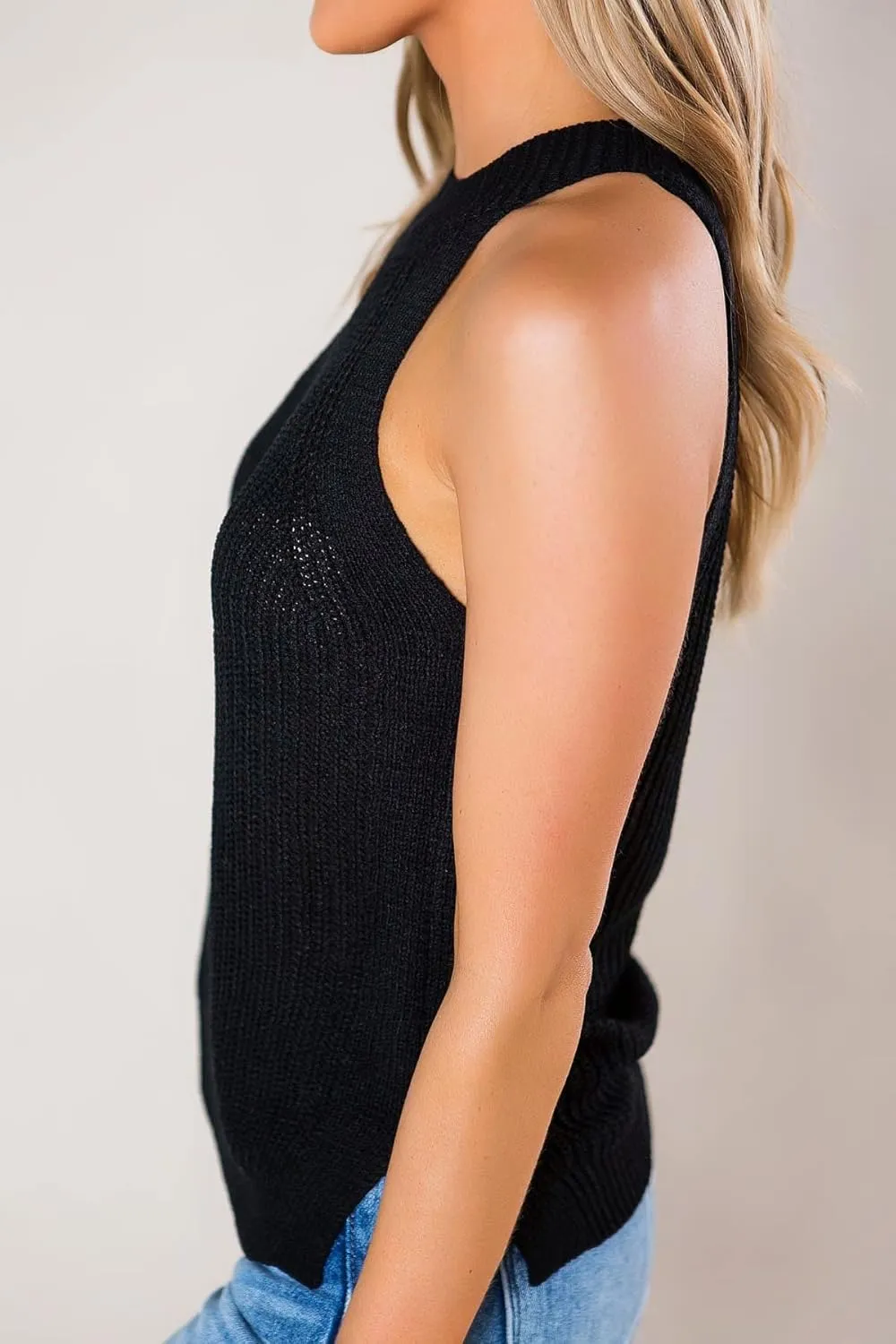 SySea Womens Summer Loose Knit Shirts Sleeveless Halter Neck Sweater Tank Tops