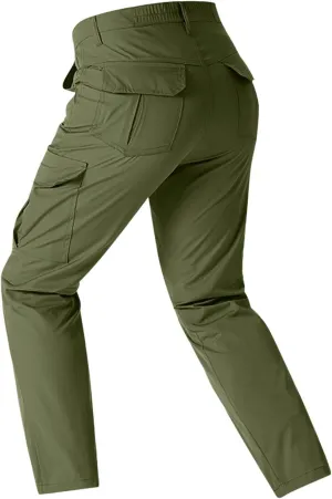 Tactical Pants for Men Ripstop Stretch Hiking Work Cargo Pant Breathable Elastic Waist Military Trousers Multi Pocket