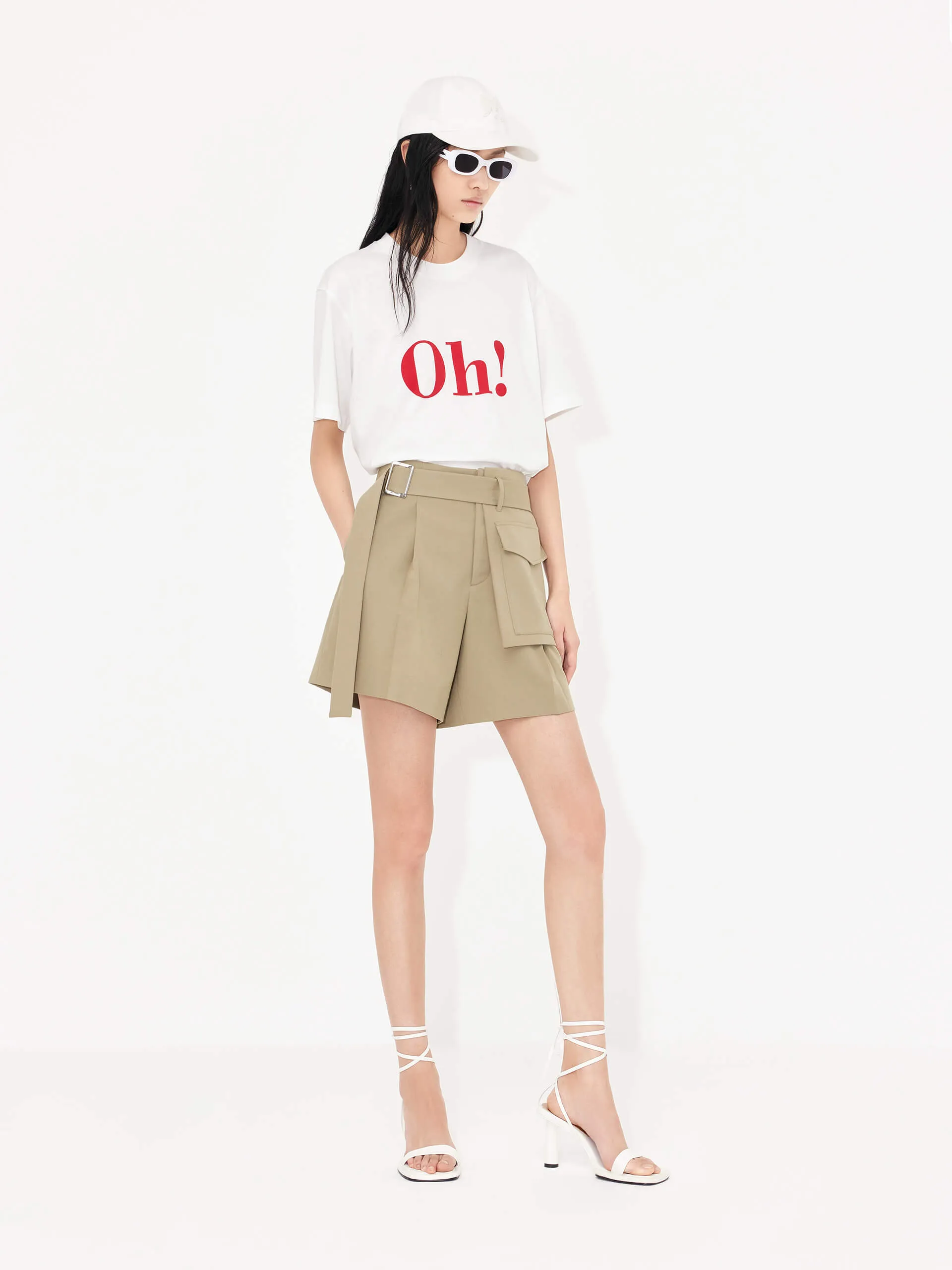 Tailored Pleated Shorts with Belt