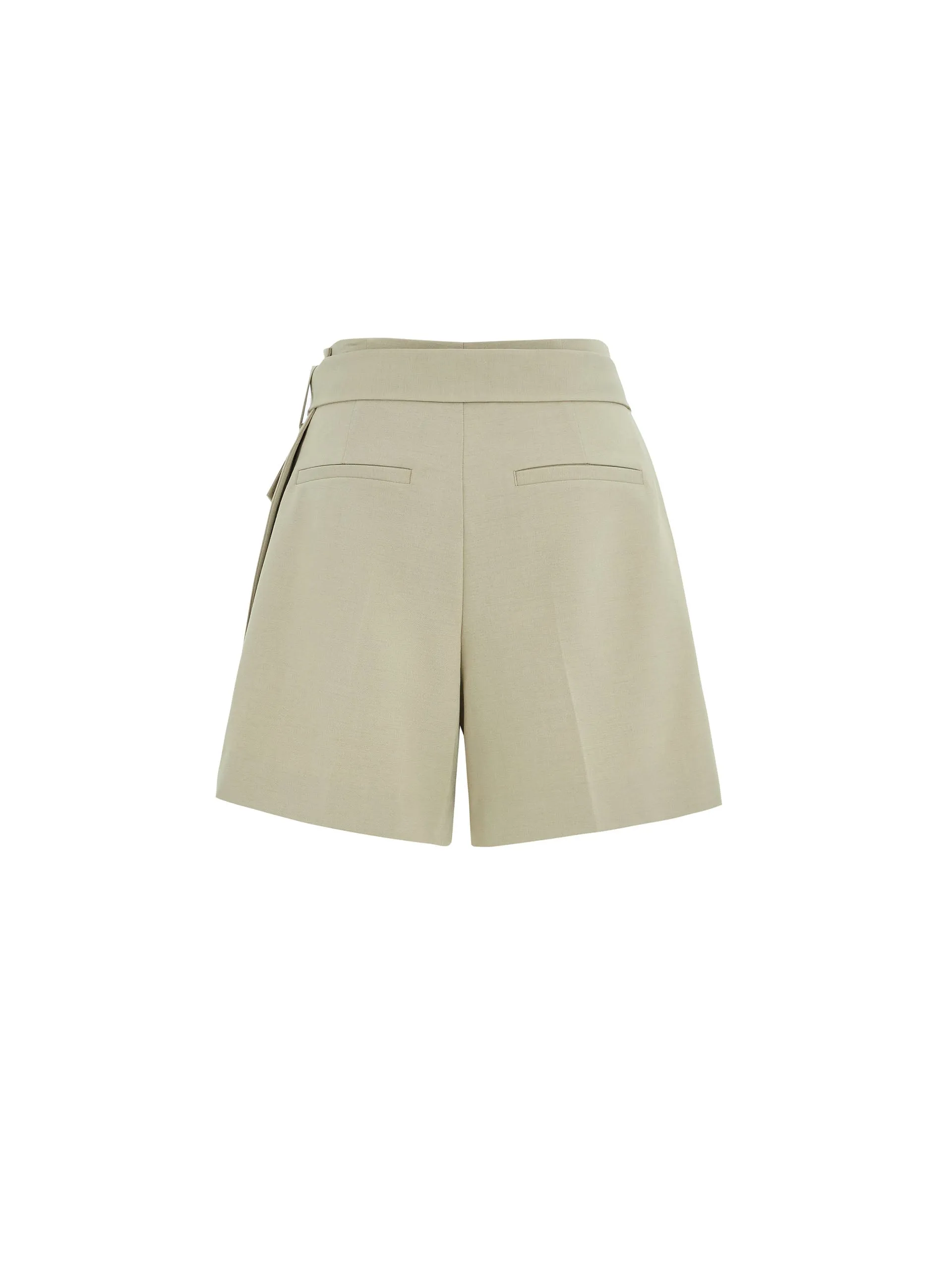 Tailored Pleated Shorts with Belt