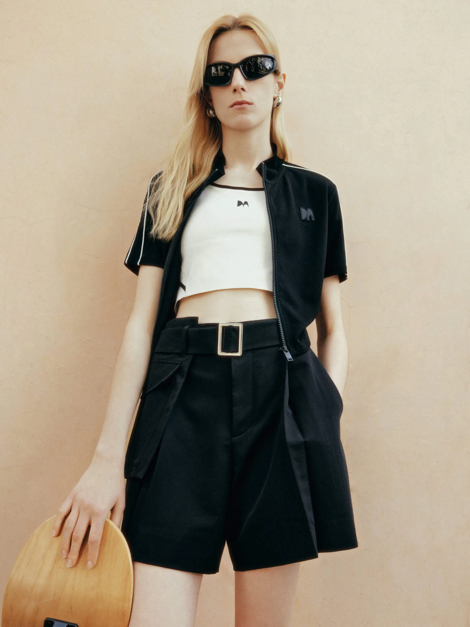 Tailored Pleated Shorts with Belt