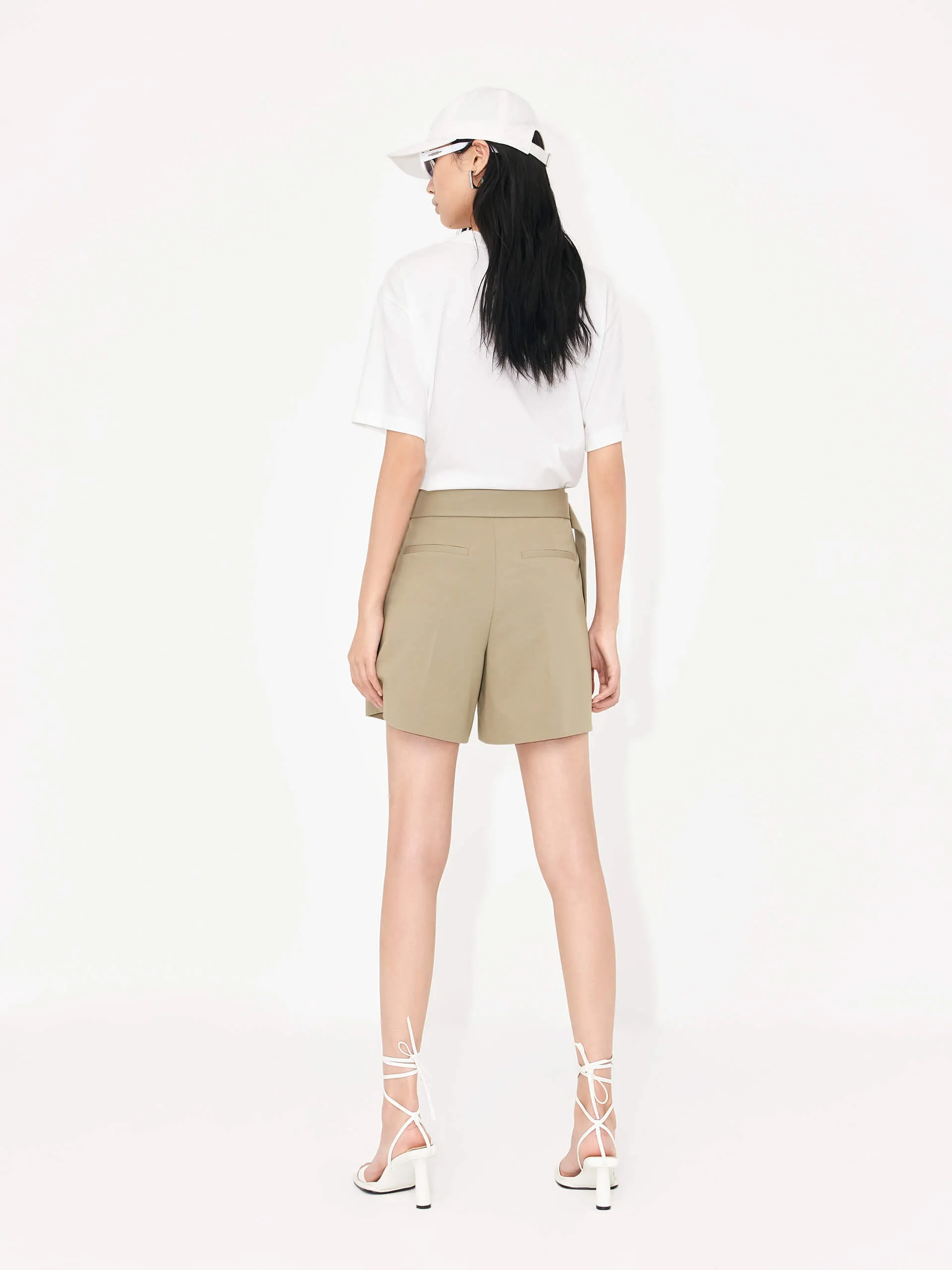 Tailored Pleated Shorts with Belt