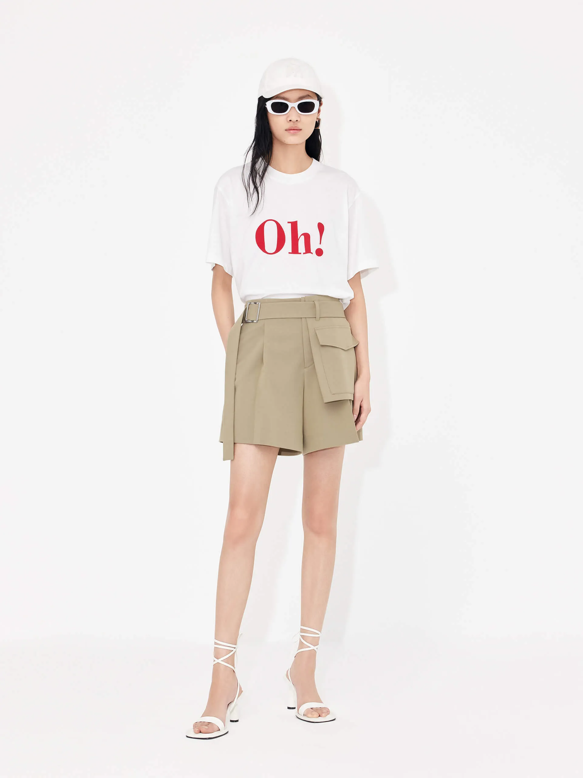 Tailored Pleated Shorts with Belt