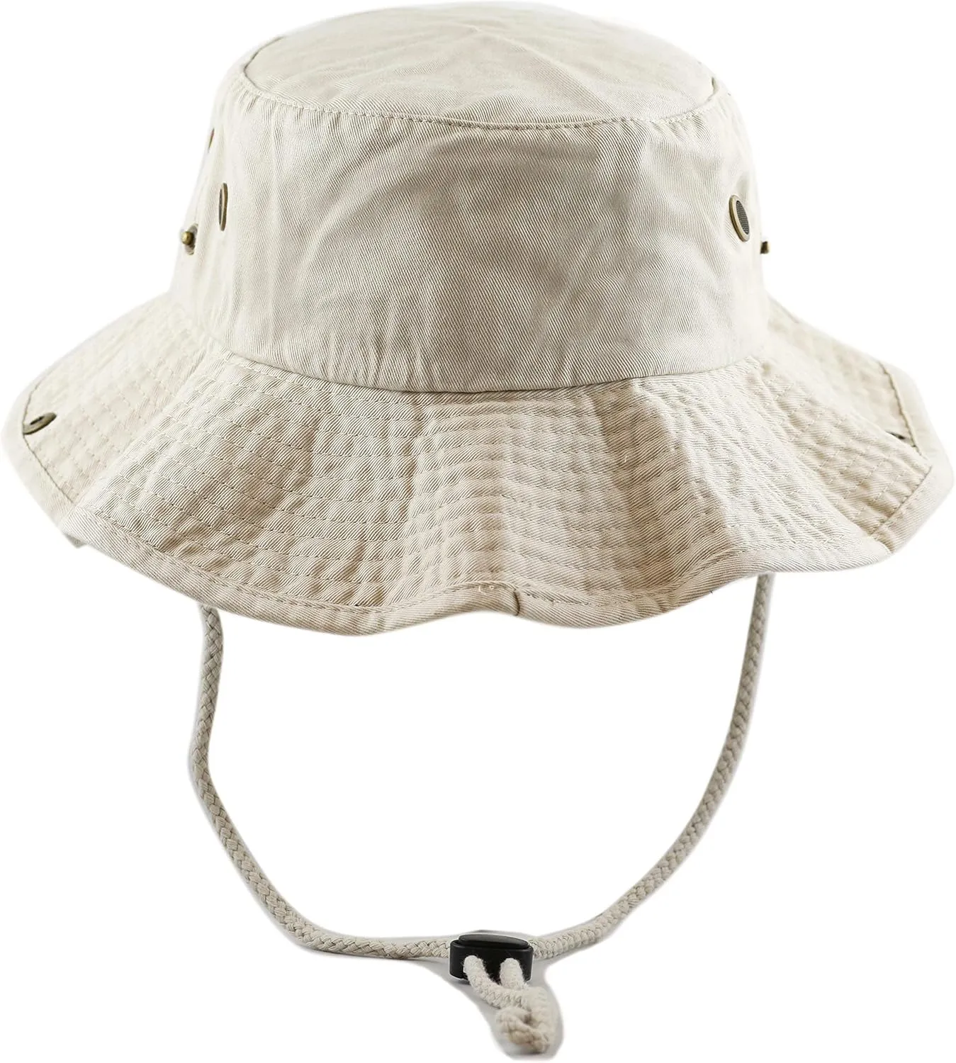 The Hat Depot Cotton Stone-Washed Safari Wide Brim Foldable Double-Sided Sun Boonie Bucket Hat