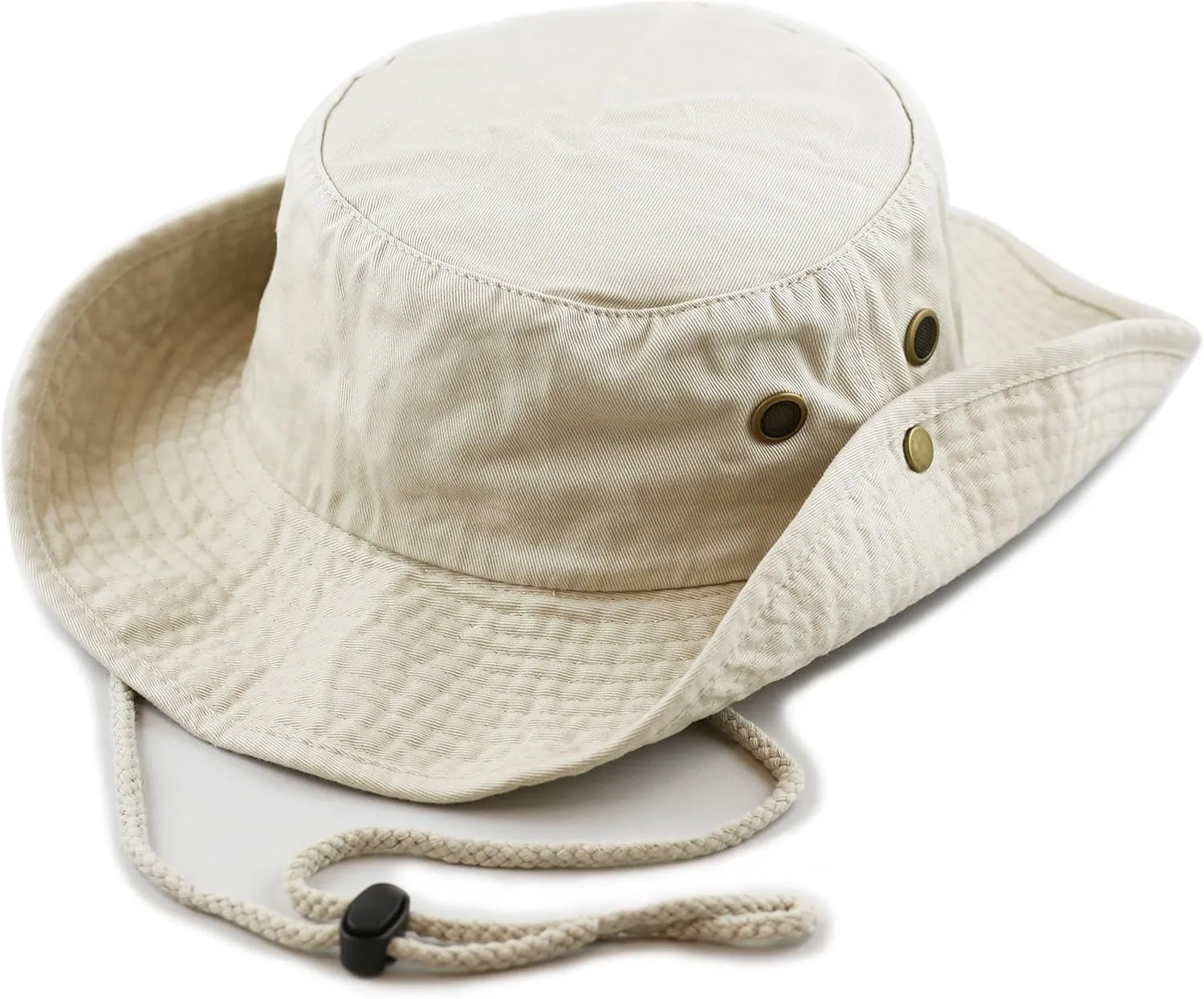 The Hat Depot Cotton Stone-Washed Safari Wide Brim Foldable Double-Sided Sun Boonie Bucket Hat