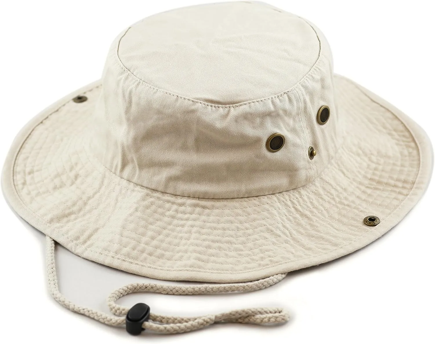 The Hat Depot Cotton Stone-Washed Safari Wide Brim Foldable Double-Sided Sun Boonie Bucket Hat