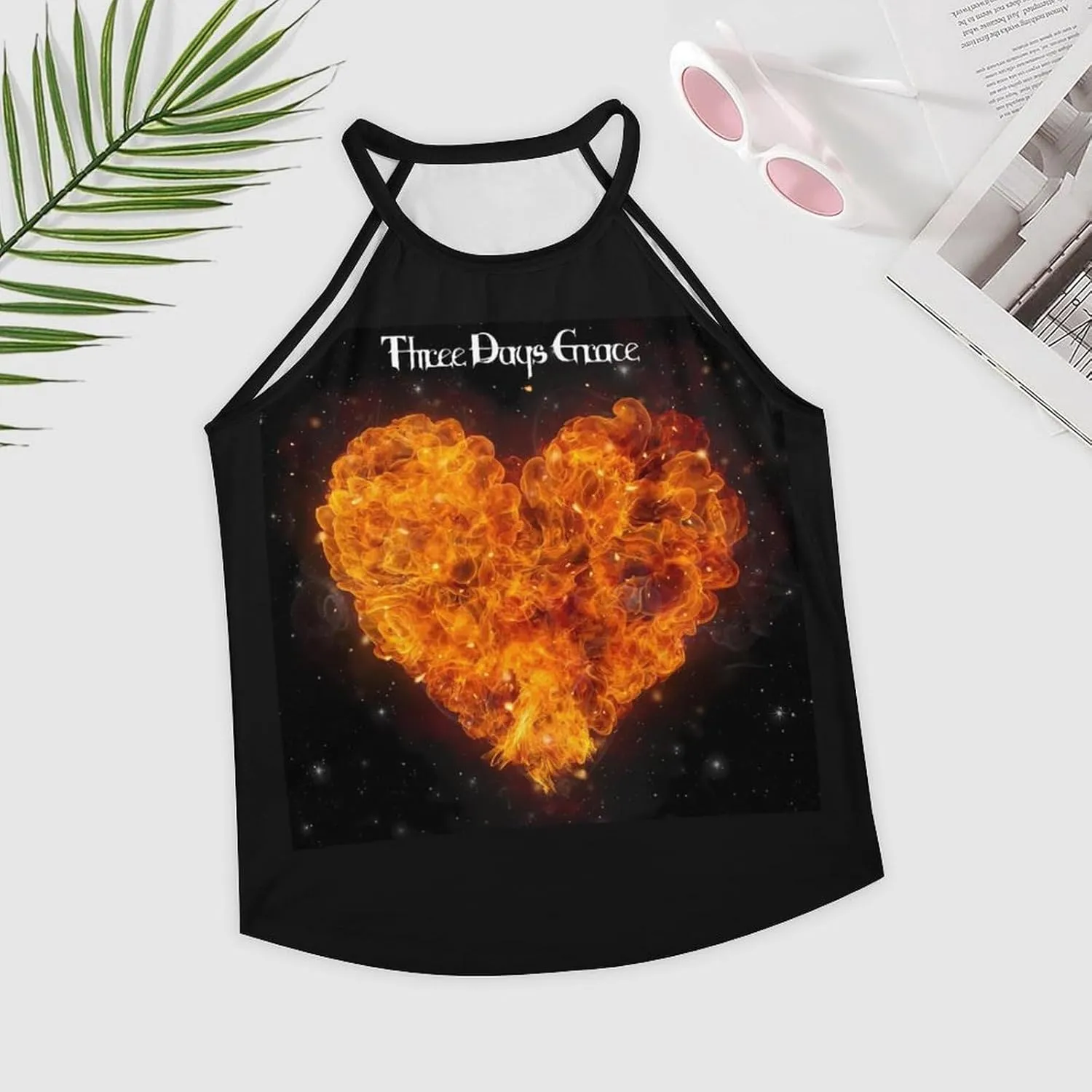 Three Music Day and Grace Women's Tank Top Sleeveless Round Neck Top Sports Gym Tank Top T-Shirt