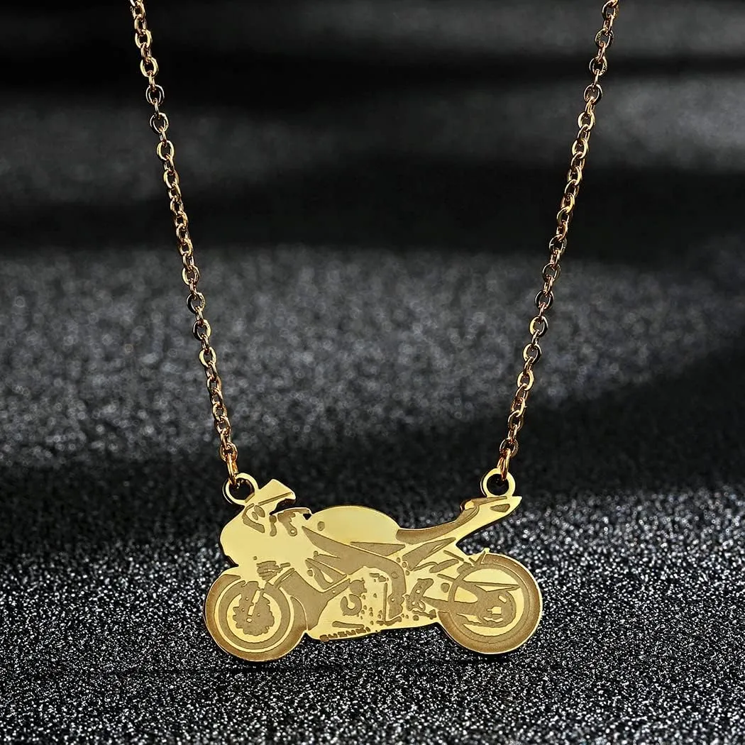 Tibetan Motorcycle Men Necklace Stainless Steel Punk Jewelry Steampunk Gothic Necklace Biker Father Gift