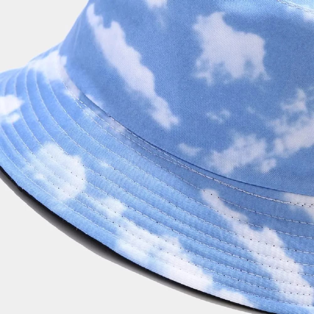 Tie Dye Bucket Hat Reversible Cotton Multicolored Fisherman Cap Packable Sun Hat