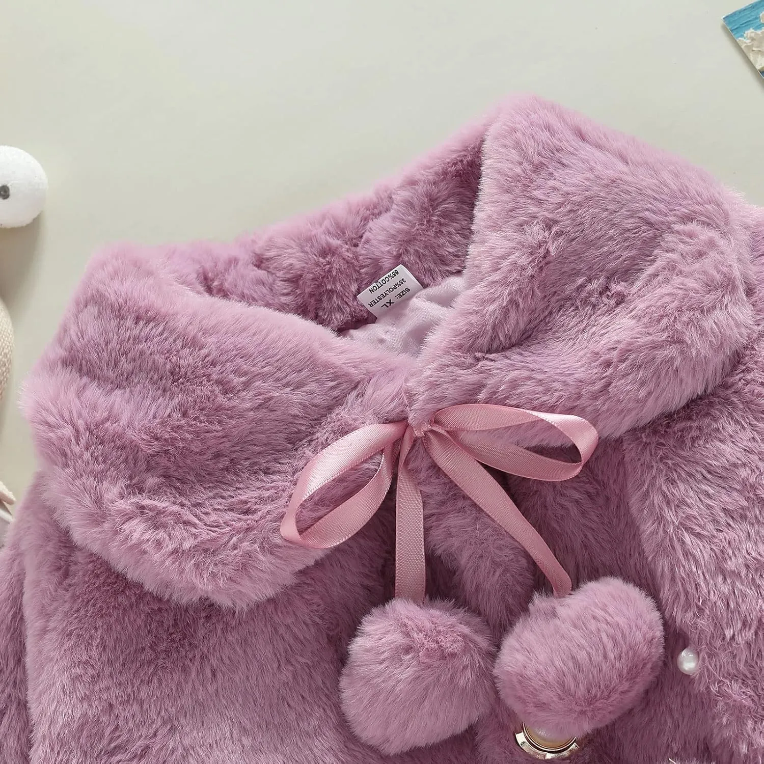 Toddler Baby Girls Faux Fur Coat Cloak Jacket Dress Cover Cape Poncho Fall Winter Wedding Birthday Warm Outerwear
