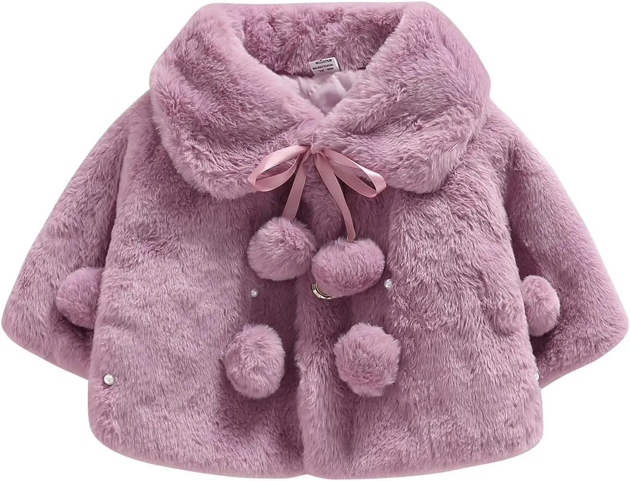 Toddler Baby Girls Faux Fur Coat Cloak Jacket Dress Cover Cape Poncho Fall Winter Wedding Birthday Warm Outerwear
