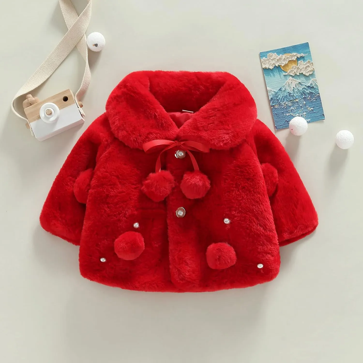 Toddler Baby Girls Faux Fur Coat Cloak Jacket Dress Cover Cape Poncho Fall Winter Wedding Birthday Warm Outerwear