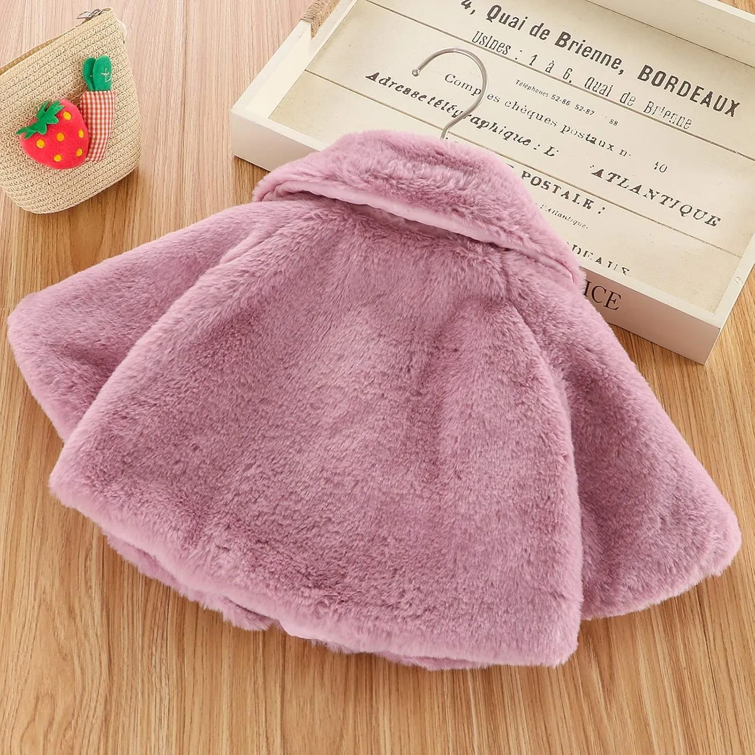 Toddler Baby Girls Faux Fur Coat Cloak Jacket Dress Cover Cape Poncho Fall Winter Wedding Birthday Warm Outerwear