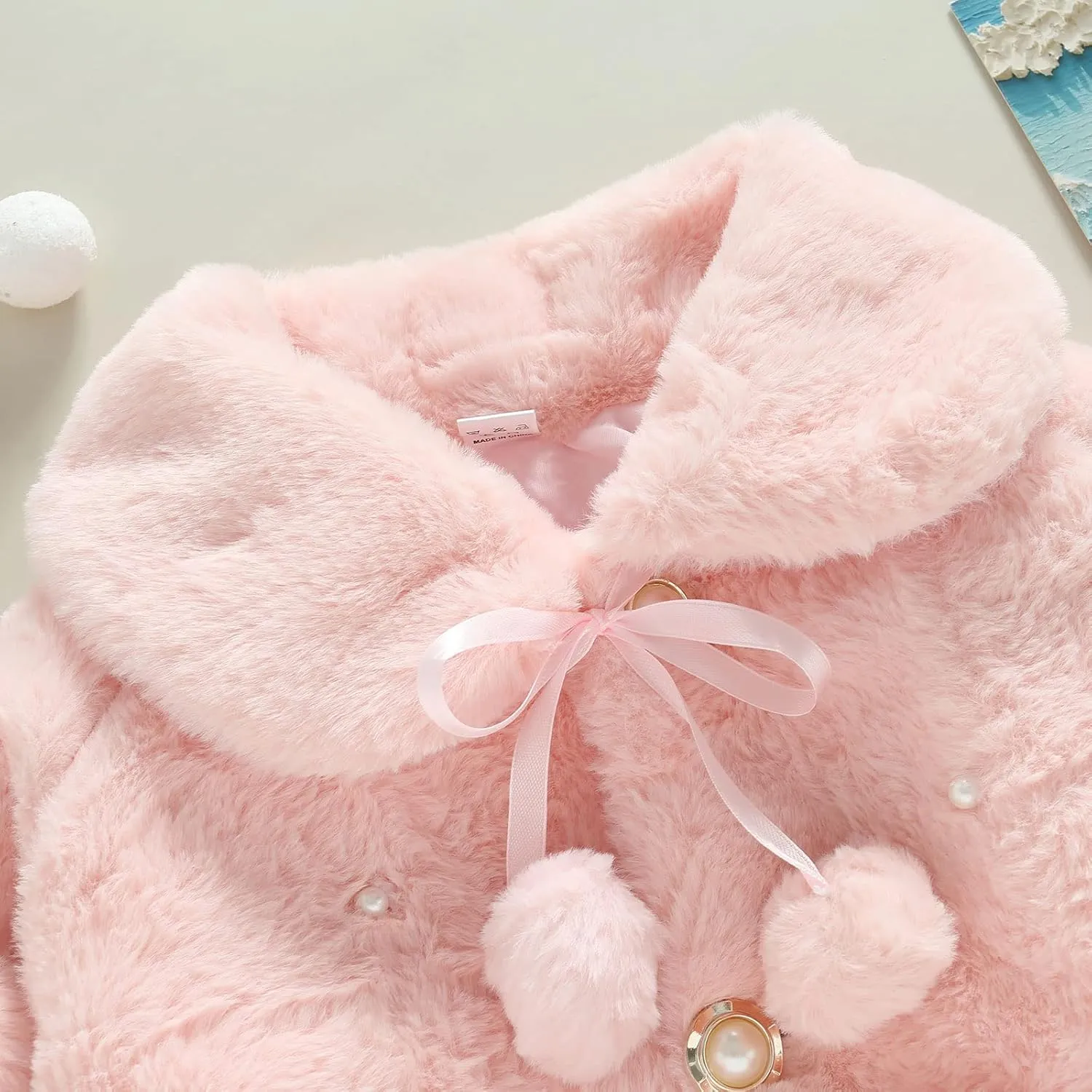 Toddler Baby Girls Faux Fur Coat Cloak Jacket Dress Cover Cape Poncho Fall Winter Wedding Birthday Warm Outerwear