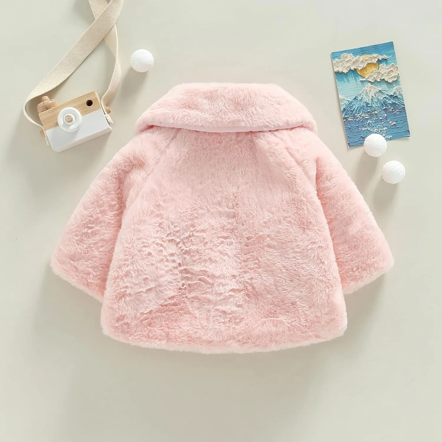 Toddler Baby Girls Faux Fur Coat Cloak Jacket Dress Cover Cape Poncho Fall Winter Wedding Birthday Warm Outerwear