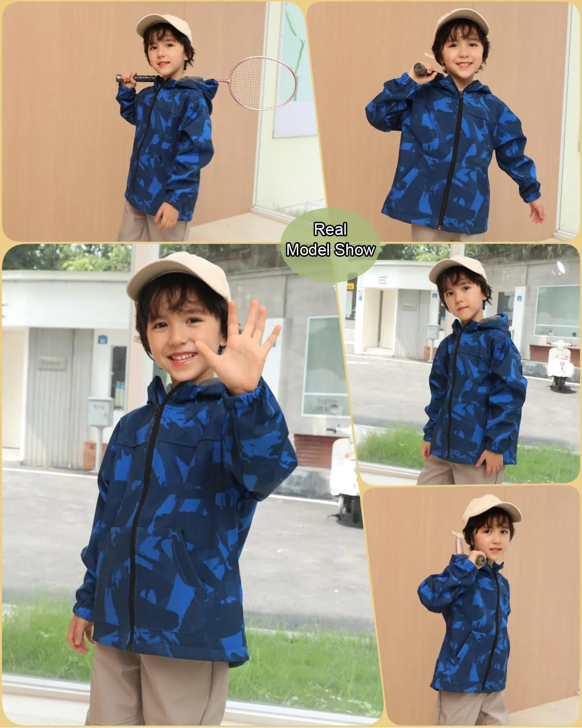 Toddler Boys Girls Fleece Lined Jacket Zip Up Hoodie, Camouflage Outerwear Windbreaker Spring Fall Jackets for Kids
