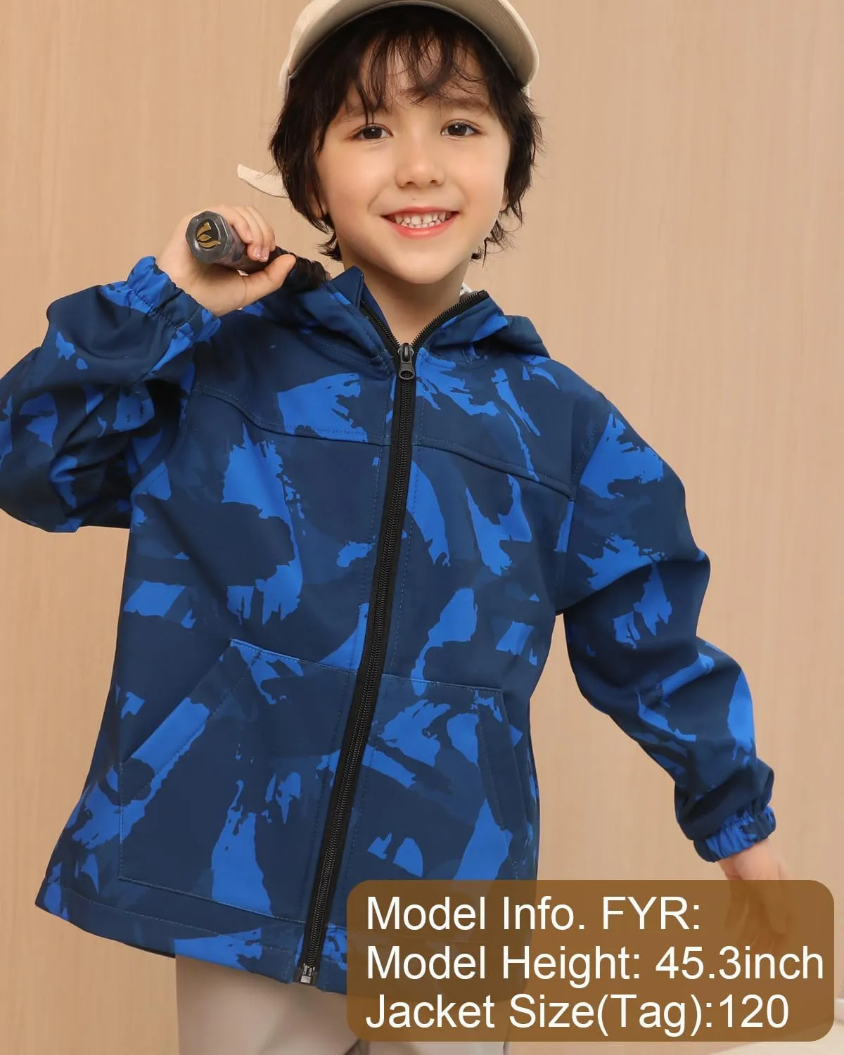 Toddler Boys Girls Fleece Lined Jacket Zip Up Hoodie, Camouflage Outerwear Windbreaker Spring Fall Jackets for Kids