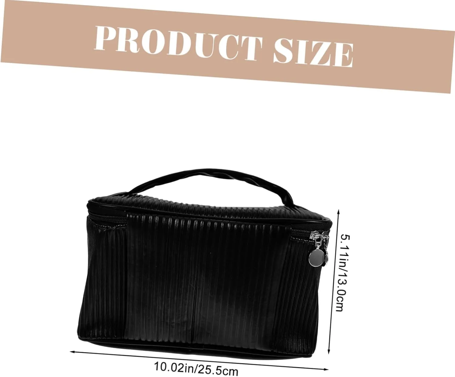 Travel Makeup Bag Capacity Leather Cosmetic Organizer Portable Toiletry Pouch with Zippered Pockets for Easy Organization Stylish and Versatile Travel Bathroom Storage