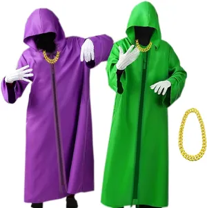 Tunic Hooded Robe with Chain Friar Priest Monk Cape Halloween Role Play Costume Themed Party Knight Outfit
