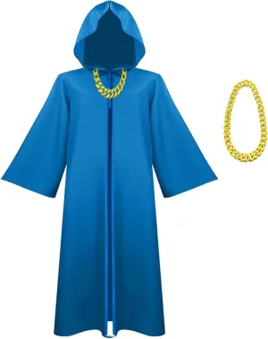 Tunic Hooded Robe with Chain Friar Priest Monk Cape Halloween Role Play Costume Themed Party Knight Outfit