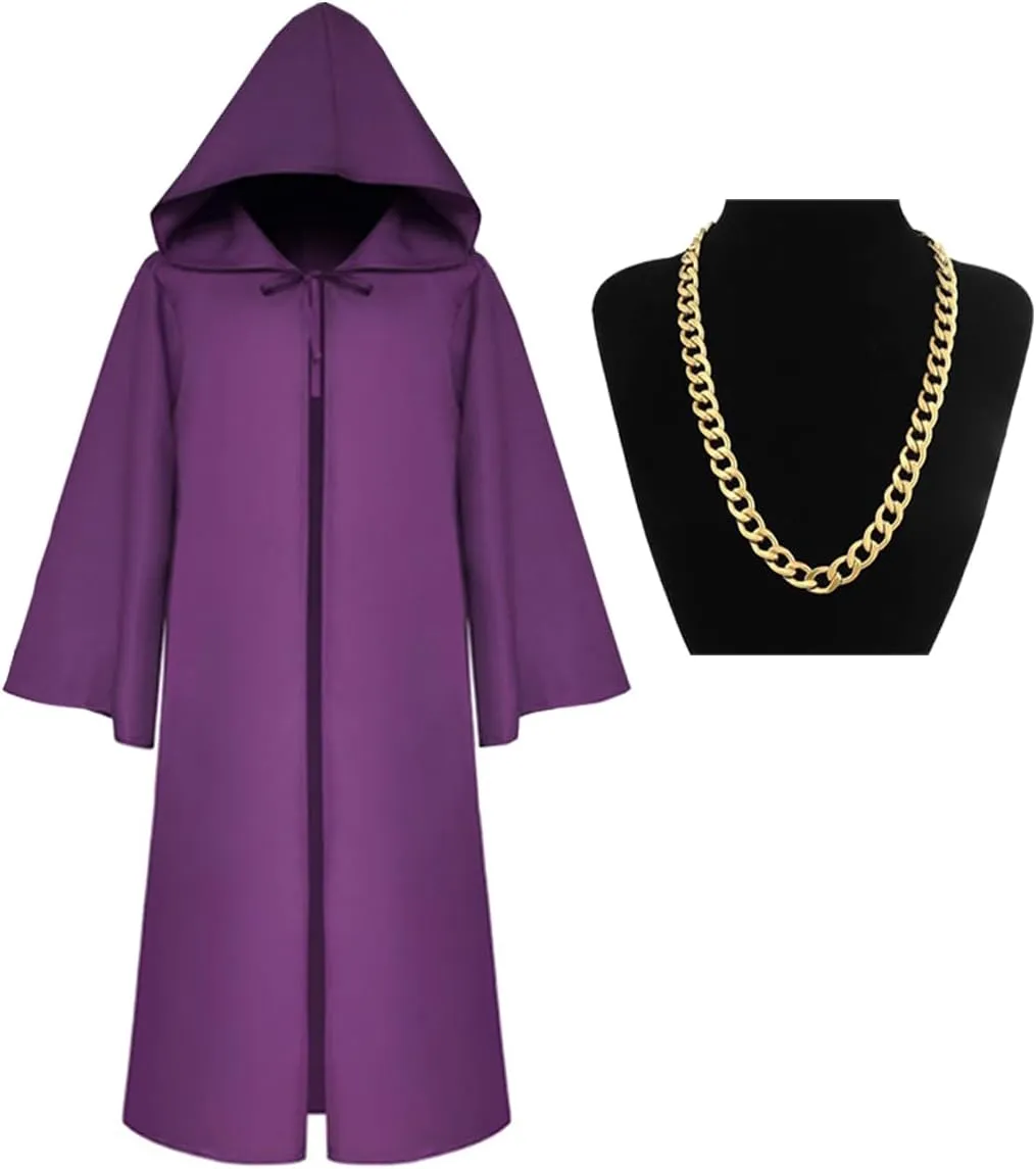 Tunic Hooded Robe with Chain Friar Priest Monk Cape Halloween Role Play Costume Themed Party Knight Outfit