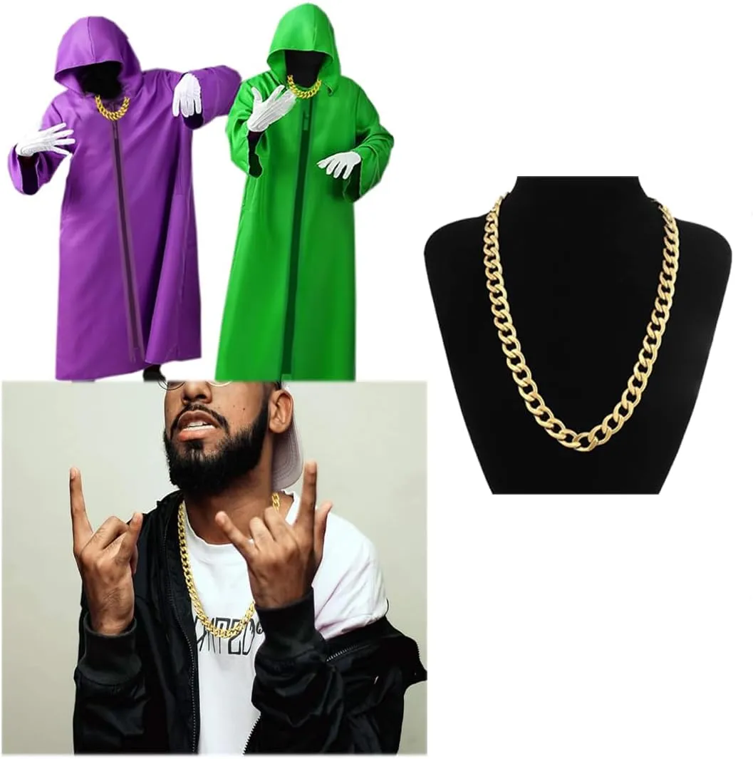 Tunic Hooded Robe with Chain Friar Priest Monk Cape Halloween Role Play Costume Themed Party Knight Outfit