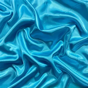 Turquoise Plain Moss Satin Fabric (Wholesale)