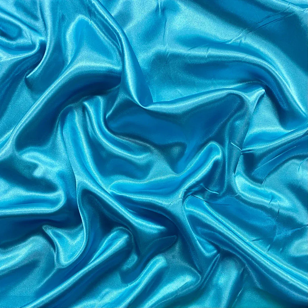 Turquoise Plain Moss Satin Fabric (Wholesale)