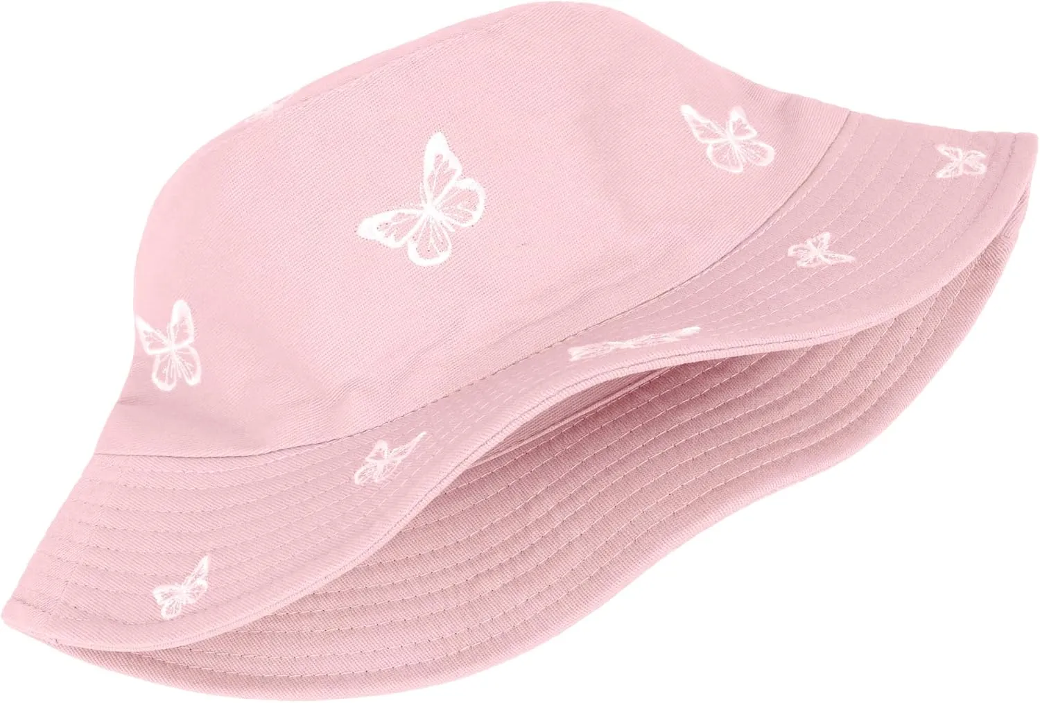 Umeepar Butterfly Embroidered Bucket Hat Reversible Packable Foldable Beach Sun Hat Outdoor Cap for Women Men