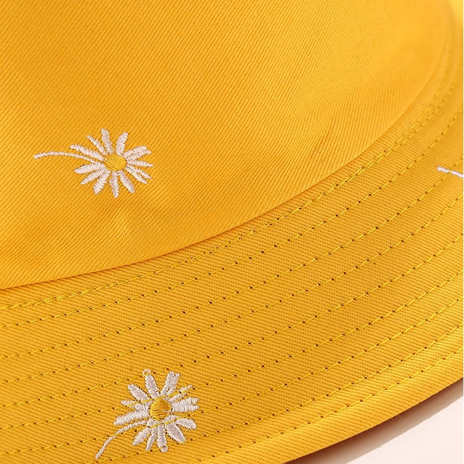 Umeepar Reversible Embroidered Daisy Bucket Hat Packable Beach Sun Hat for Women Men