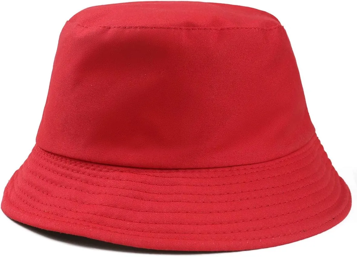 Unisex 100% Cotton Packable Bucket Hat Sun Hat Unisex Beach Cap for Men Women Kid