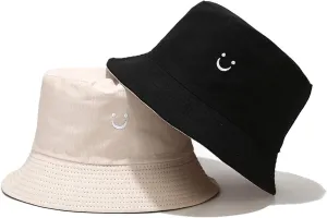 Unisex 100% Cotton Packable Bucket Hat Sun Hat Unisex Beach Cap for Men Women Kid
