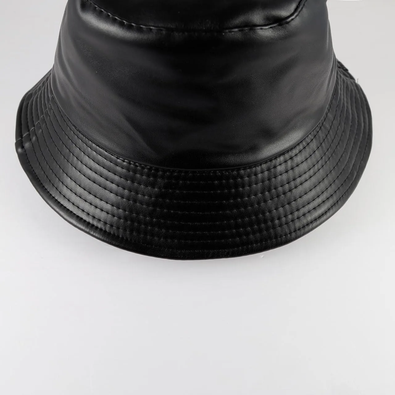 Unisex Black Bucket Hat Waterproof Rain Hat Reversible Shiny Rave Bucket Hat for Concert Festival