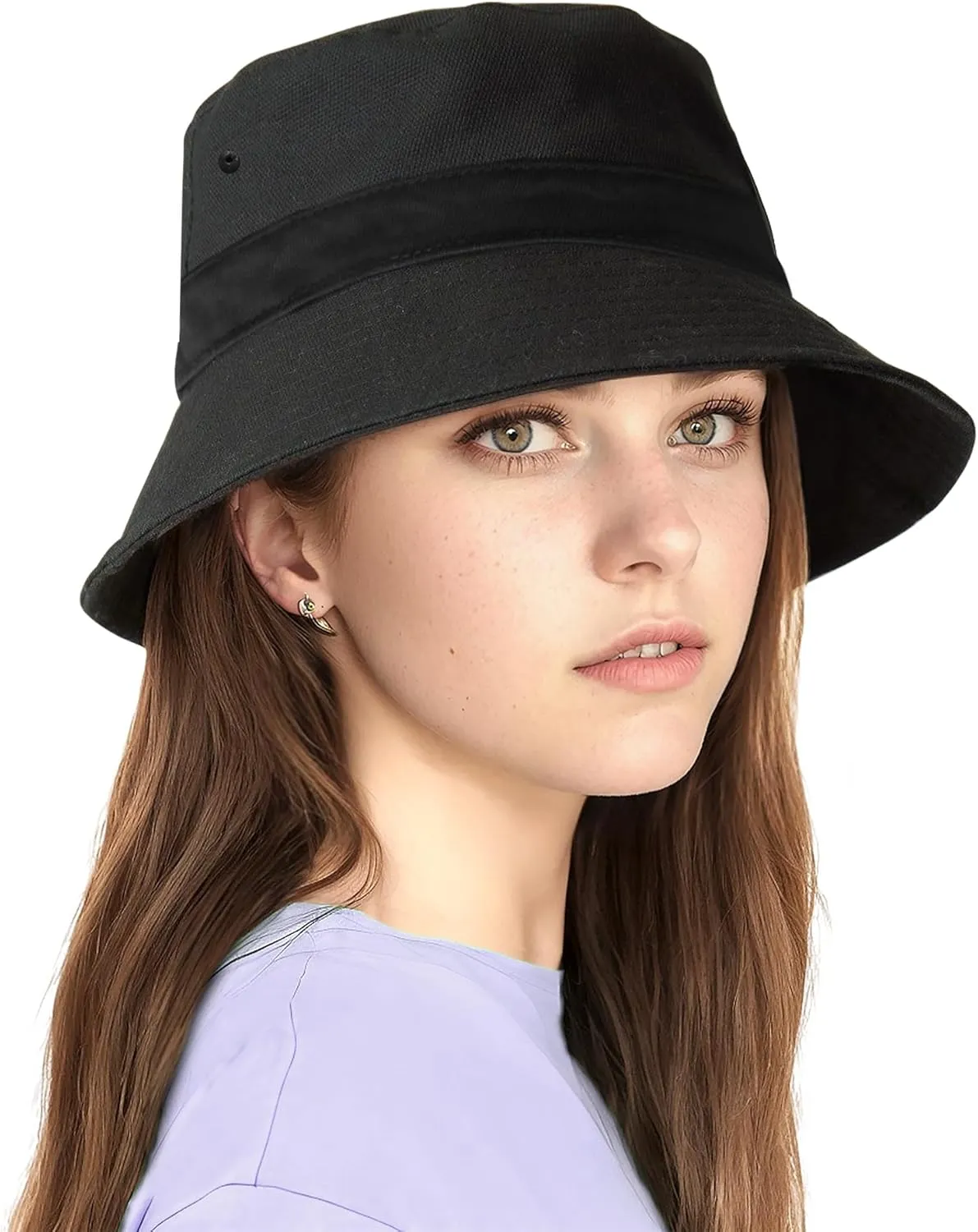 Unisex Bucket Hat for Women Men Cotton Summer Sun Beach Hat, Denim Packable Fisherman Caps for Casual, Trips, Sports
